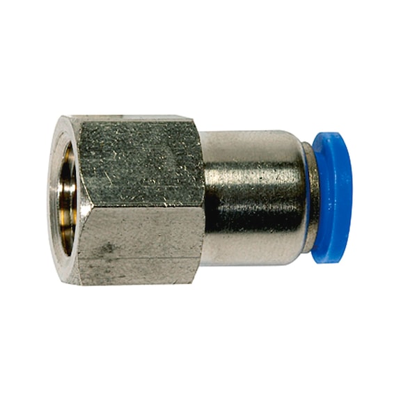 Straight plug-in fitting Blue series Plastic Nickel-plated brass 109210 - Straight push-in fitting (pneumatic)