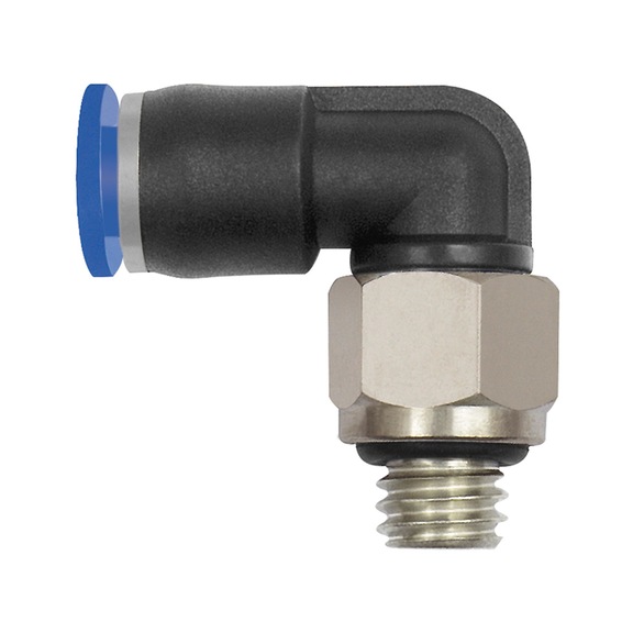 L-Steckverschraubung Blaue Serie mini Kunststoff Messing vernickelt148814 - L-Steckverschraubung, L-Steckverbindung (Pneumatik)