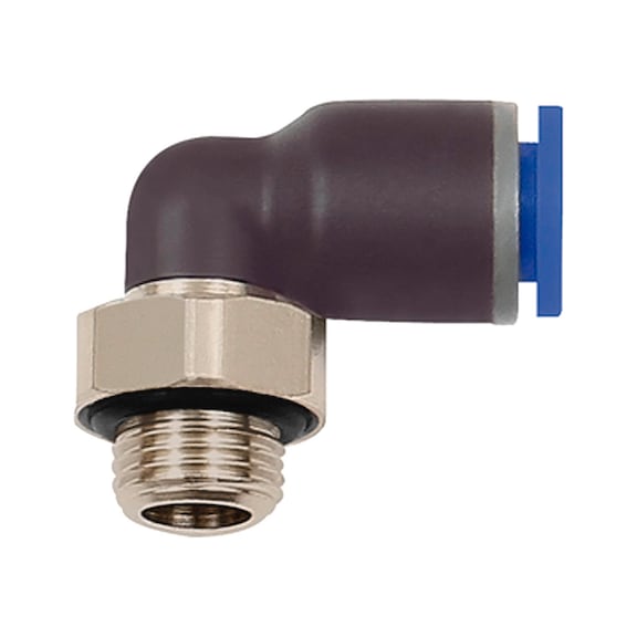 L-plug-in fitting blue series rotatable plastic nickel-plated brass 109266 - Push-in L-fitting, push-in L-connection (pneumatics)