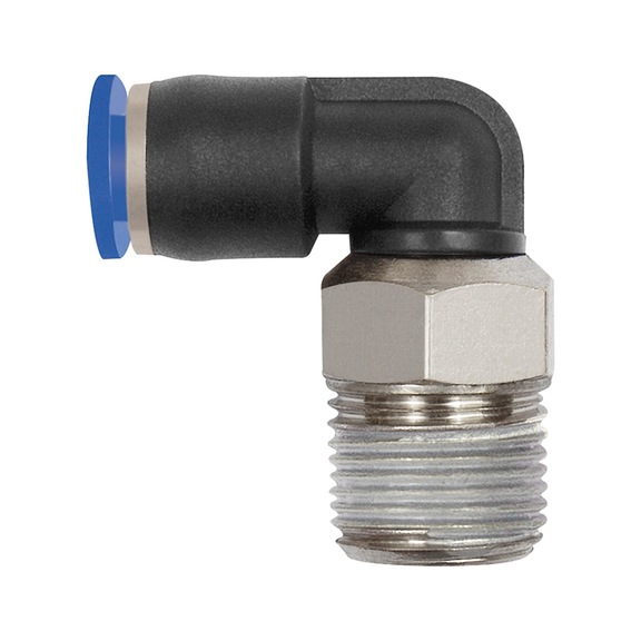 L-plug fitting Blue series mini Plastic Nickel-plated brass 148826 - Push-in L-fitting, push-in L-connection (pneumatics)
