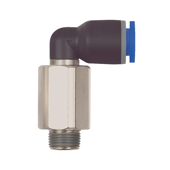 L-Steckverschraubung Blaue Serie lang drehbar 109321 - L-Steckverschraubung, L-Steckverbindung (Pneumatik)
