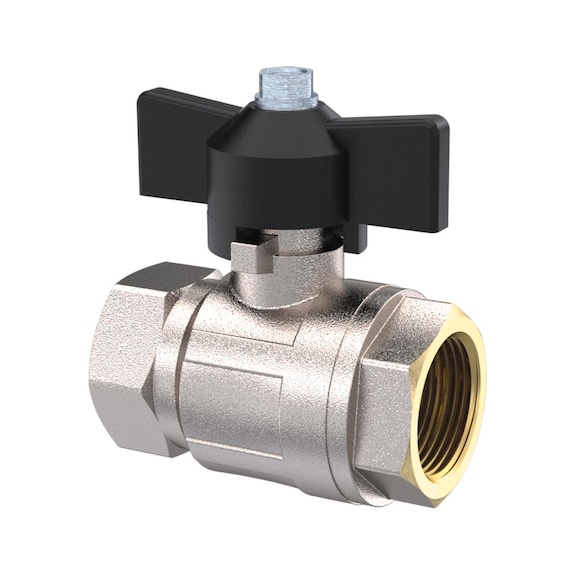 Kugelhahn mit Flügelgriff schwarz Standardausführung 129145 - Kugelhahn (Pneumatik)