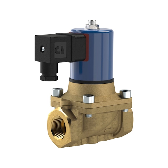 RIEGLER 2/2-way solenoid valve brass positively driven 129458 - Force-controlled solenoid valve