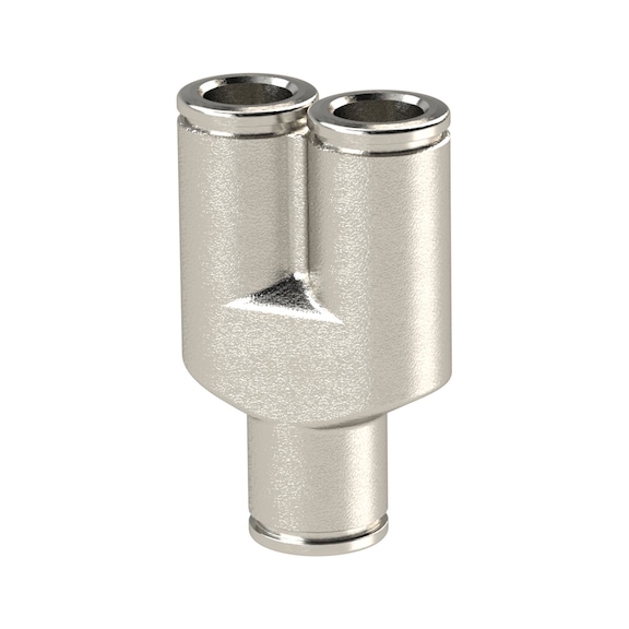 Y-plug connection metallic nickel-plated brass 129846 - Push-in Y-fitting, push-in Y-connection (pneumatics)