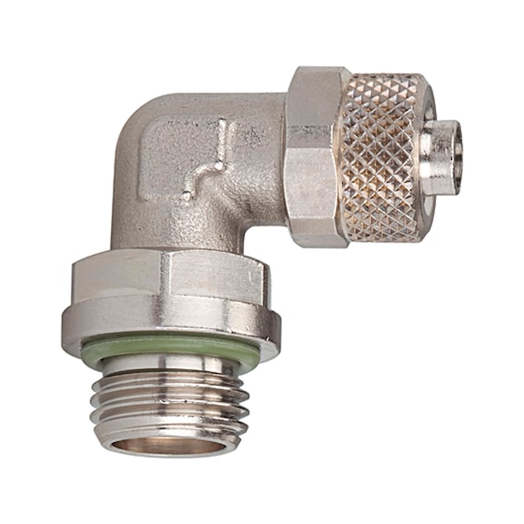 Angle screw-in fitting nickel-plated brass 110561 - Elbow fitting (pneumatics)