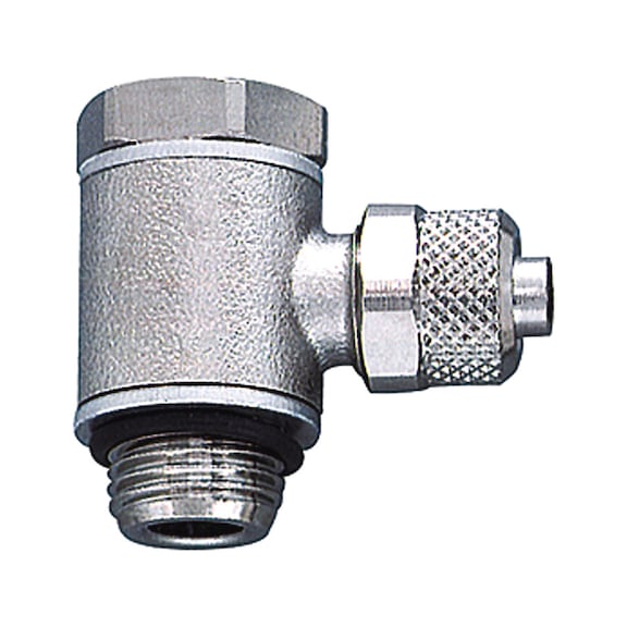 Winkel-Schwenkverschraubung mit O-Ring Messing vernickelt 110570 - Winkelverschraubung (Pneumatik)