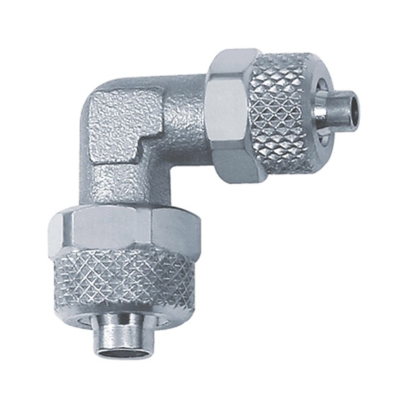Winkelverbinder Messing vernickelt 110584 - Winkelverschraubung (Pneumatik)