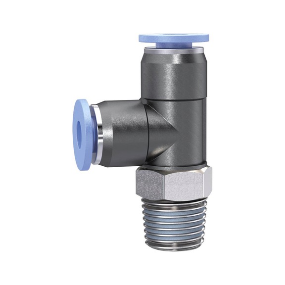 T-Steckverschraubung Blaue Serie mini L-Form drehbar 148861 - T-Steckverschraubung, T-Steckverbindung (Pneumatik)