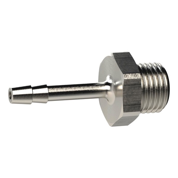 Screw-in hose nozzle nickel-plated brass 131042 - Screw-in hose nozzle (pneumatics)