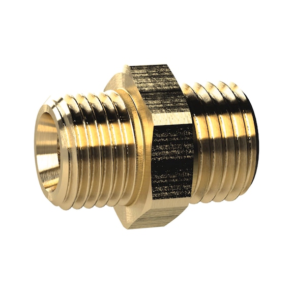 Double thread nipple brass 134478 - Double threaded nipple (pneumatics)