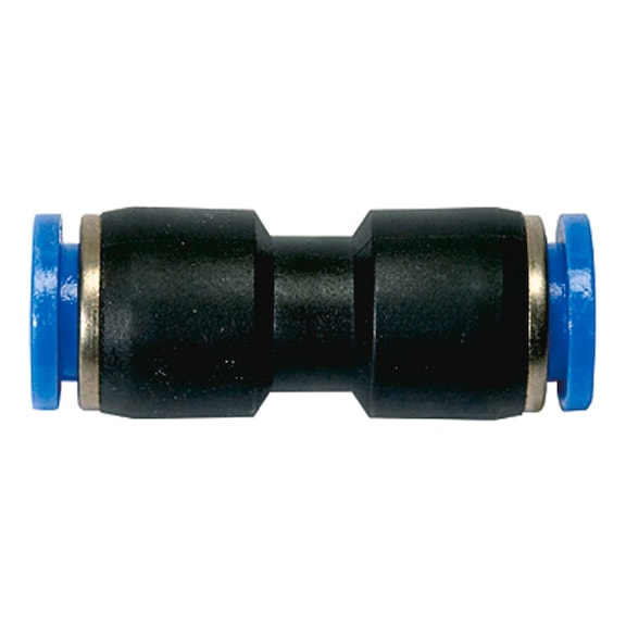 Straight plug connection Blue series Plastic Nickel-plated brass 109798 - Push-in fitting (pneumatics)