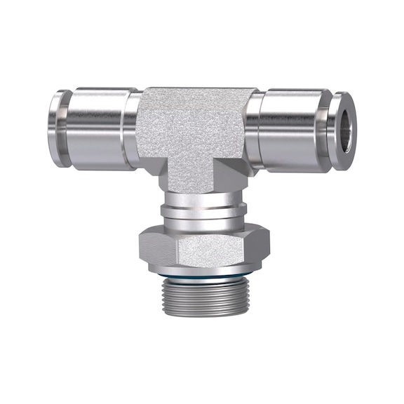 T-Steckverschraubung drehbar Edelstahl 1.4404 135174 - T-Steckverschraubung, T-Steckverbindung (Pneumatik)