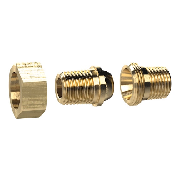 Detachable double thread nipple with conical seal brass 136120 - Double threaded nipple (pneumatics)