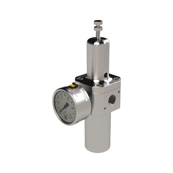 Stainless steel filter regulator 1.4404 with secondary venting and pressure gauge 136432 - Filter regulator (pneumatics, unspecified)