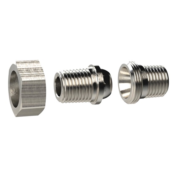 Detachable double thread nipple with conical seal nickel-plated brass 136561 - Double threaded nipple (pneumatics)