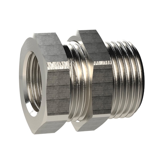 Nickel-plated brass bulkhead fitting 138495 - Collet screw (pneumatics)