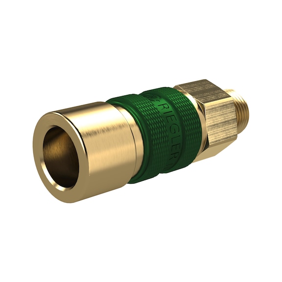 Distinctive quick-release coupling Nominal diameter 5 Bright brass 136980 - Multi connectors (pneumatics)