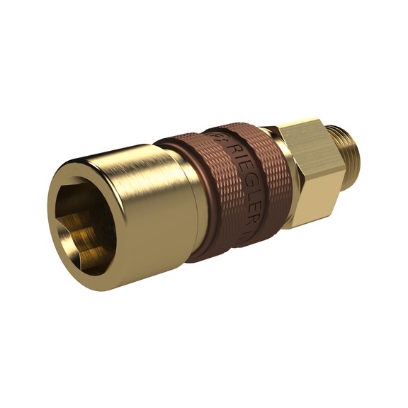 Non-interchangeable quick-release coupling Nominal diameter 5 Bright brass 136981 - Multi connectors (pneumatics)