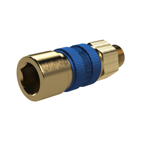 Distinctive quick-release coupling Nominal diameter 5 Bright brass 136983 - Multi connectors (pneumatics)