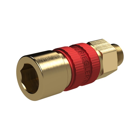 Distinctive quick-release coupling Nominal width 5 Bright brass 136985 - Multi connectors (pneumatics)