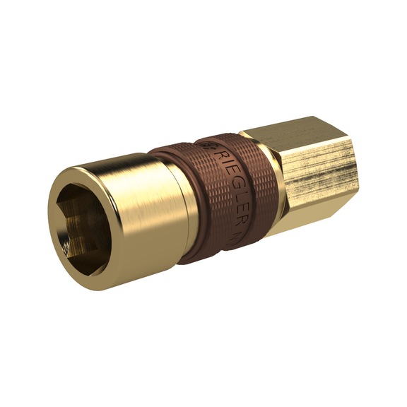 Distinctive quick-release coupling Nominal width 5 Bright brass 136990 - Multi connectors (pneumatics)