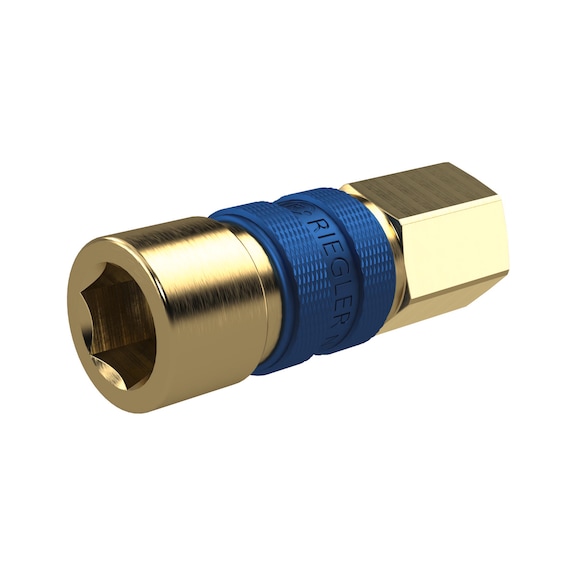 Distinctive quick-release coupling Nominal width 5 Bright brass 136991 - Multi connectors (pneumatics)