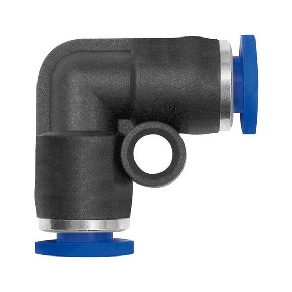 L-Steckverbindung Blaue Serie mini Kunststoff Messing vernickelt 148871 - L-Steckverschraubung, L-Steckverbindung (Pneumatik)