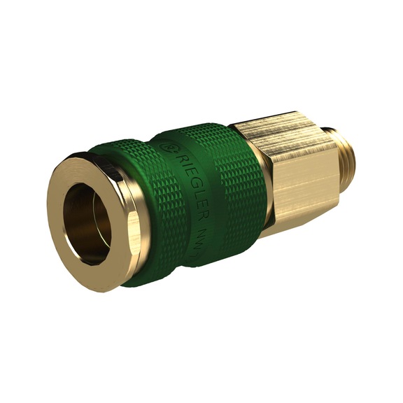 Unmistakable quick-release coupling Nominal width 7.8 Bright brass 137396 - Multi connectors (pneumatics)