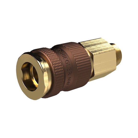 Unverwechselbare Schnellverschlusskupplung Nennweite 7,8 Messing blank 137433 - Kupplung (Pneumatik)