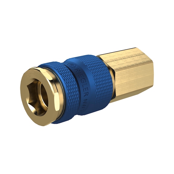 Non-interchangeable quick-release coupling Nominal diameter 7.8 Bright brass 137558 - Multi connectors (pneumatics)