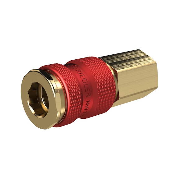 Unmistakable quick-release coupling Nominal diameter 7.8 Bright brass 137561 - Multi connectors (pneumatics)