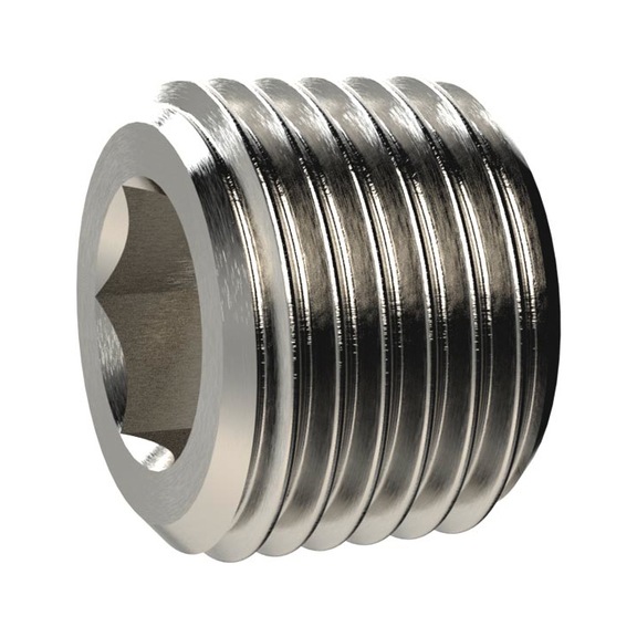 Hexagon socket screw without collar nickel-plated brass 136453 - Screw plug (pneumatics)