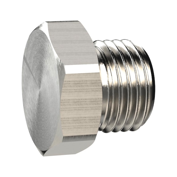 Verschlussschraube Außensechskant Messing vernickelt 136459 - Verschlussschraube (Pneumatik)