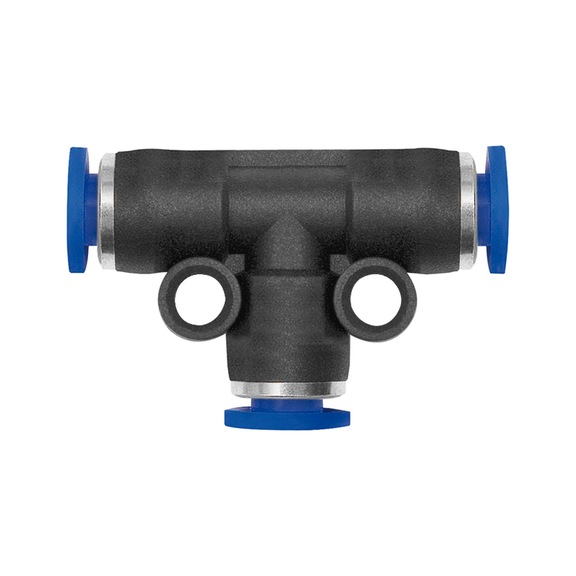 T-connector Blue series mini Plastic Nickel-plated brass 148879 - Push-in T-fitting, push-in T-connection (pneumatics)