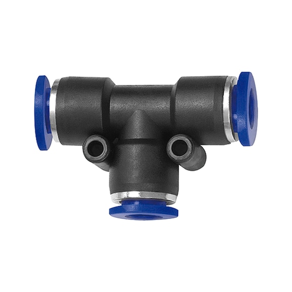 T-connector Blue series reducing Plastic Nickel-plated brass 135762 - Push-in T-fitting, push-in T-connection (pneumatics)
