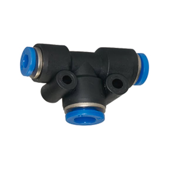 T-connector Blue series reducing Plastic Nickel-plated brass 109845 - Push-in T-fitting, push-in T-connection (pneumatics)