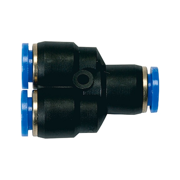Y-connector Blue series Plastic Nickel-plated brass 109848 - Push-in Y-fitting, push-in Y-connection (pneumatics)