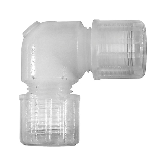 Winkel-Schlauchverbindung PFA 110931 - Klemmringverschraubung (Pneumatik)