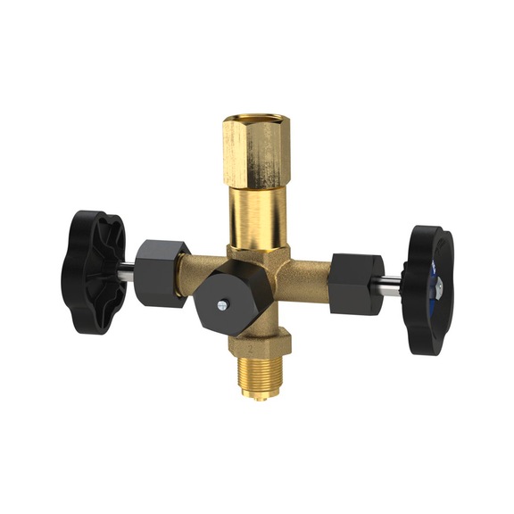 Pressure gauge double shut-off valve spigot - rotatable sleeve 143402 - Measuring instrument, pressure (parts)