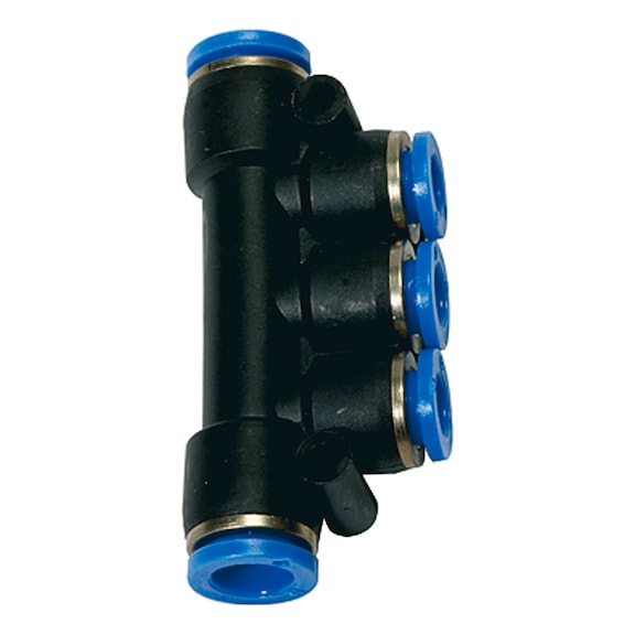 T-Mehrfachverteiler Steckanschluss Blaue Serie 109869 - Mehrfachverteiler (Pneumatik)