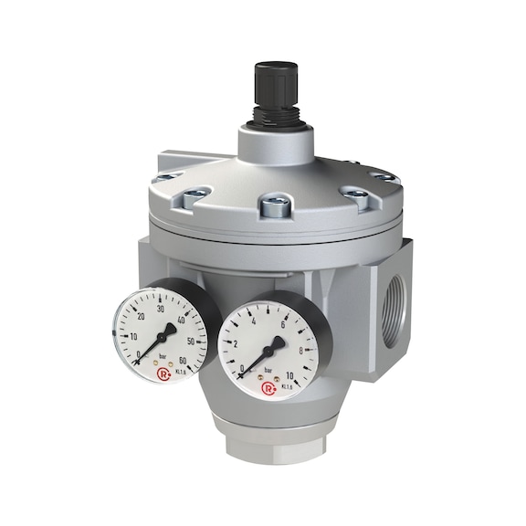 Großdruckregler mit 2 Manometern für Eingangs- und Ausgangsdruck 146273 - Druckregler
