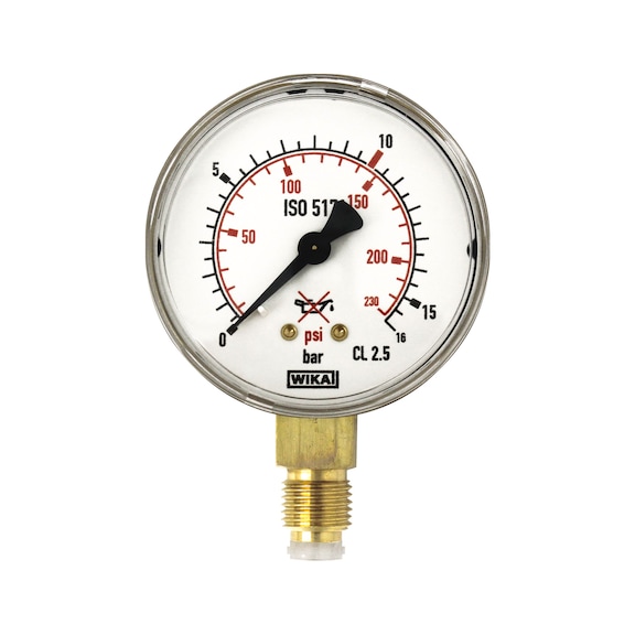 Arbeitsmanometer für Flaschendruckminderer Stahlgehäuse 146829 - Druckmessgerät (anzeigend, elastisch)