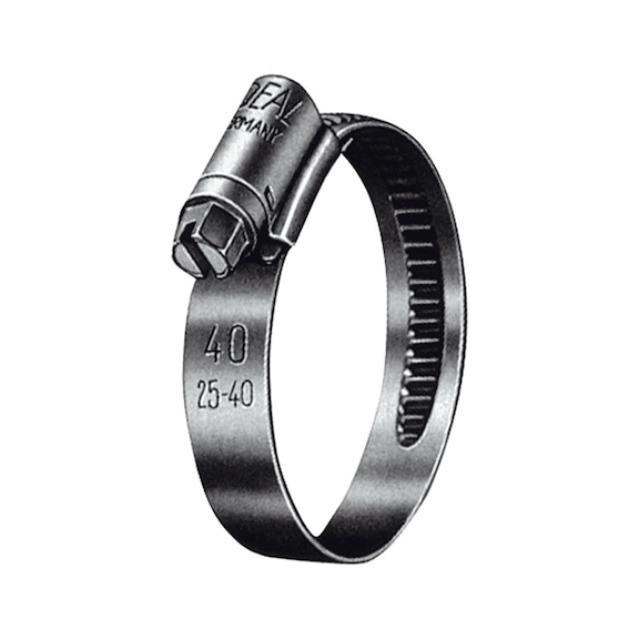 Screw thread hose clamp chrome steel 1.4016 according to DIN 3017 114203 - Tube clamp (pneumatics)