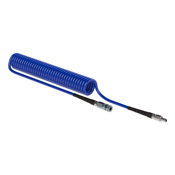 Spiralschlauch-Stahlkupplung-Set Nennweite 7,8 PU Länge 3 m 158202 - Schlauch (Pneumatik, Sonstiges)