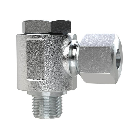 Swivel angle screw connection galvanised steel 158841 - Elbow fitting (pneumatics)