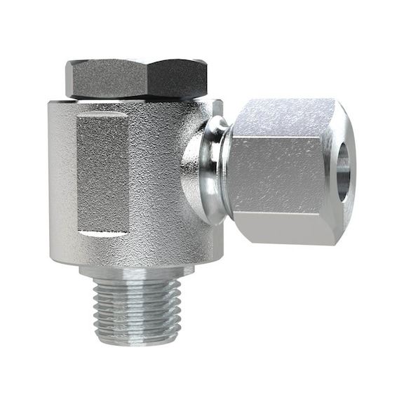 Swivel angle screw connection galvanised steel 158869 - Elbow fitting (pneumatics)