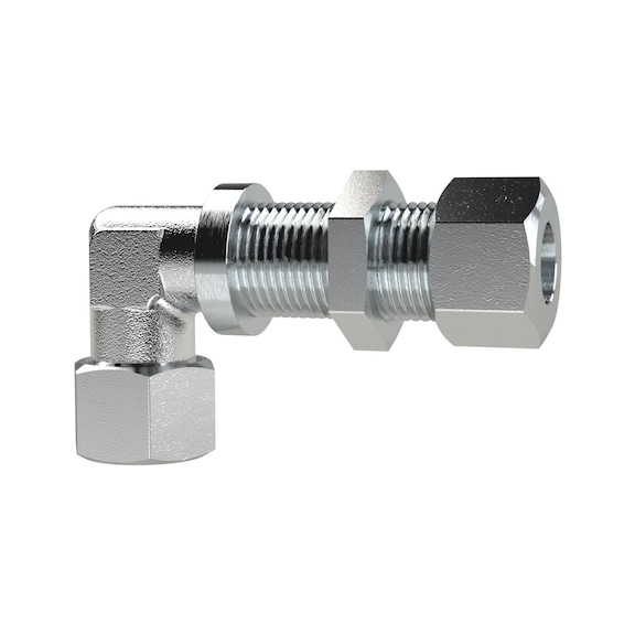 Angle bulkhead fitting galvanised steel 159238 - Elbow fitting (pneumatics)
