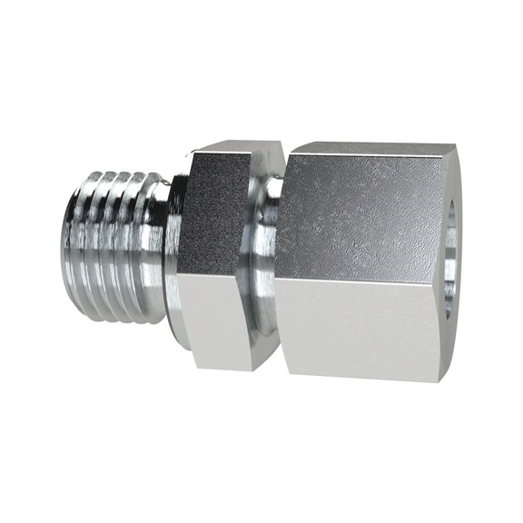 Straight screw-in fitting galvanised steel soft sealing 159623 - Straight screw-in fitting (pneumatics)