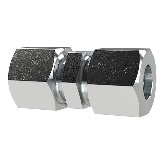 Straight screw connection galvanised steel 159716 - Quick-lock with cap nut (pneumatics)
