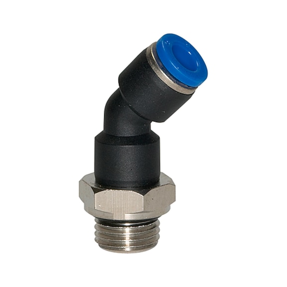 Plug-in screw connection 45 degrees Blue series rotatable 109233 - Push-in fitting (pneumatics)
